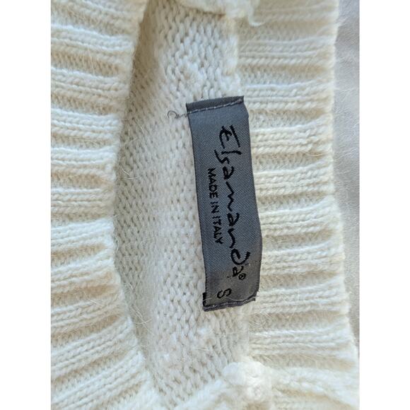 Elsamanda Anthropologie White Cable-Knit Italian Sweater Wool Alpaca Blend S - Picture 8 of 9
